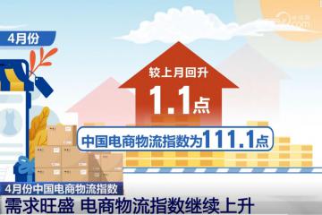 4月份我國電商物流指數繼續上升 勢頭良好